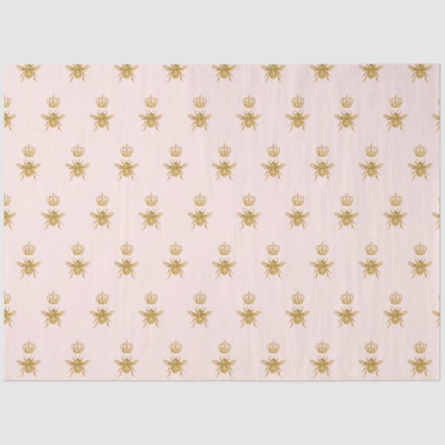 Papier Mousseline Parties scintillant d'or Reine d'abeille Couronne  (Recto)