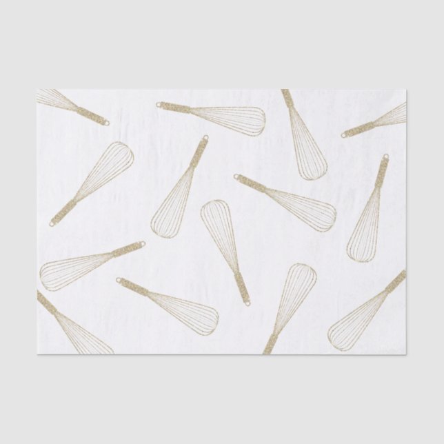 Papier Mousseline Parties scintillant d'or Whisk Motif papier de tis (Recto)