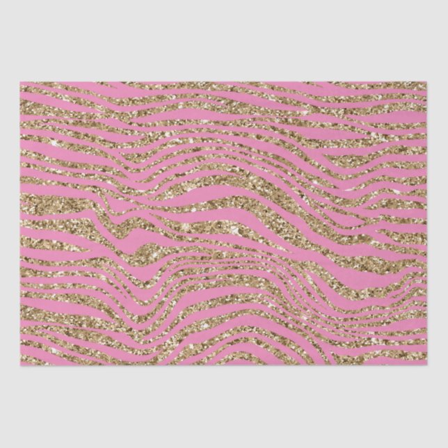 Papier Mousseline Parties scintillant en or rose Zebra (Recto)