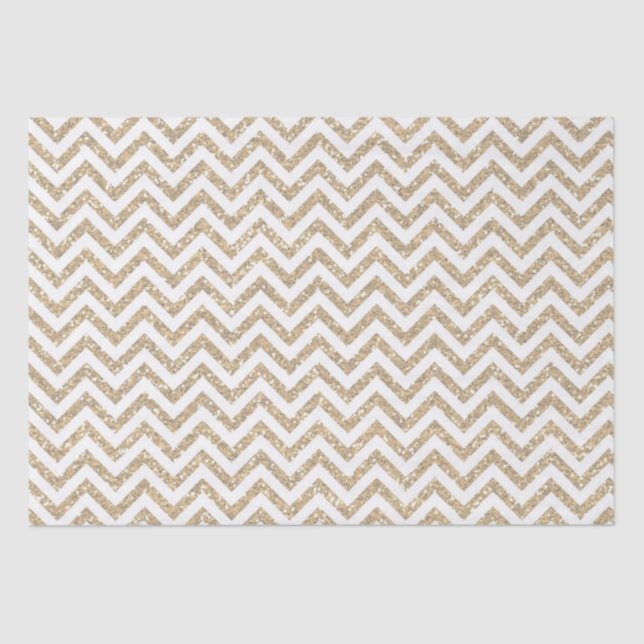 Papier Mousseline Parties scintillant Gold Faux Chevron (Recto)