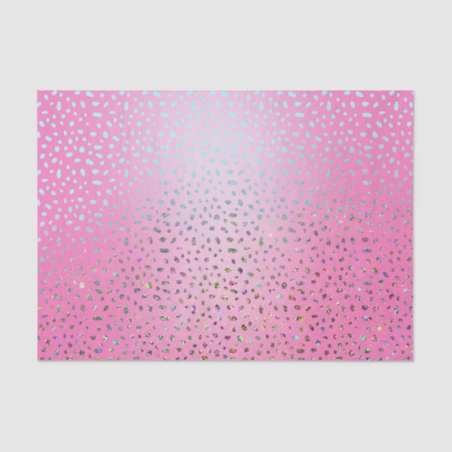Papier Mousseline Parties scintillant rose Cheetah Imprimer (Recto)