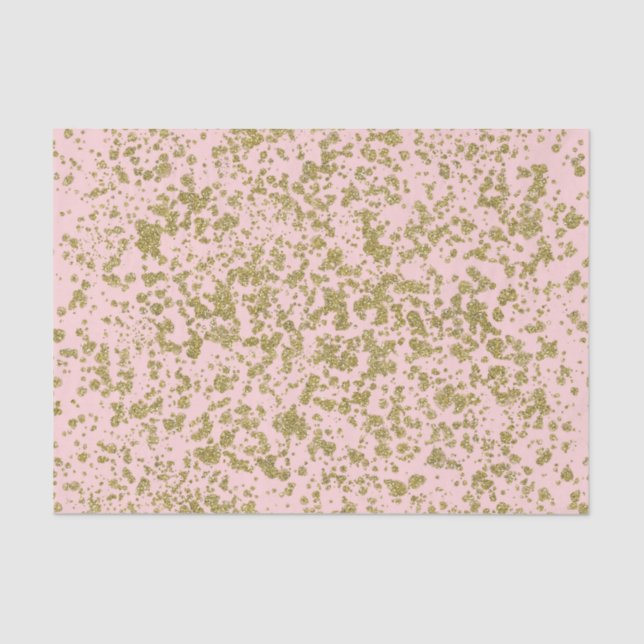 Papier Mousseline Parties scintillant rose et or Glam Girly Splatter (Recto)