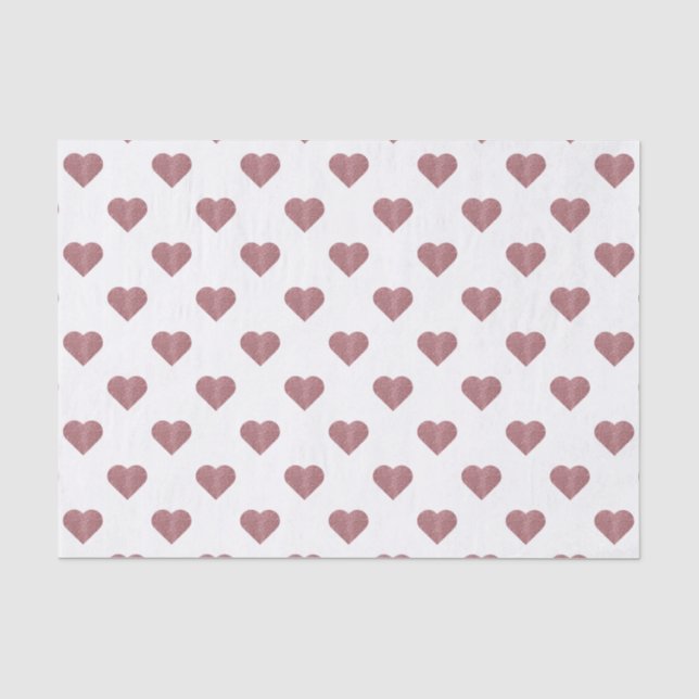 Papier Mousseline Parties scintillant Rose Gold Coeurs Arrière - pla (Recto)