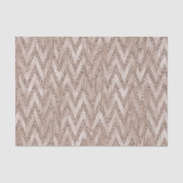 Papier Mousseline Parties scintillant rose Gold Faux Peinture Chevro (Recto)