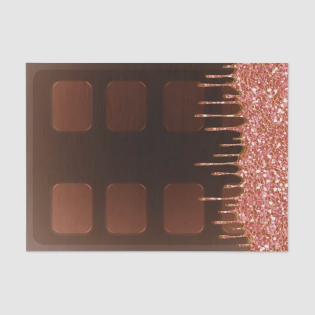 Papier Mousseline Parties scintillant rose goutte chocolat Barre de  (Recto)