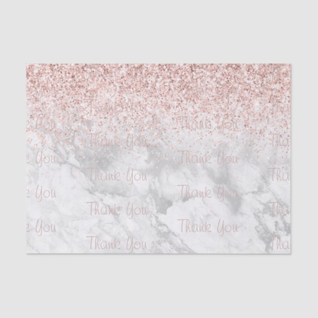 Papier Mousseline  Parties scintillant rose  Merci Motif (Recto)
