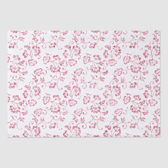 Papier Mousseline Parties scintillant rose romantique Mariage floral (Recto)