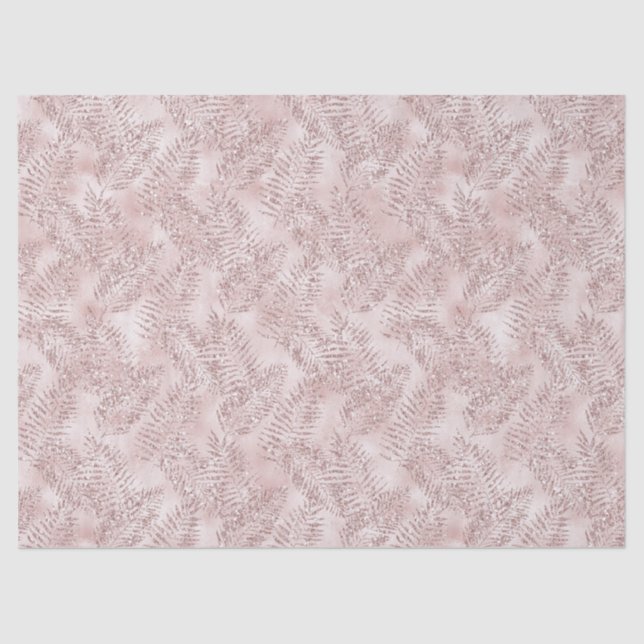 Papier Mousseline Parties scintillant rose vif Feuilles tropicaux   (Recto)