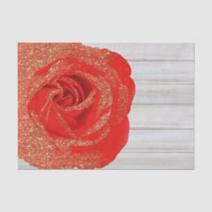Papier Mousseline Parties scintillant rouge or Rose bois blanc Shabb