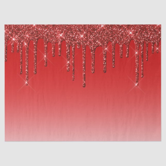 Papier Mousseline Parties scintillant rouges tendance (Recto)