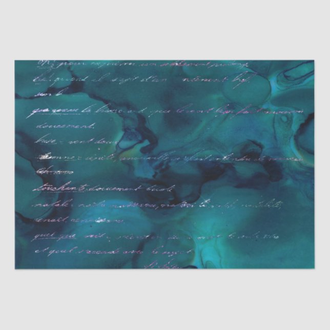 Papier Mousseline Parties scintillant turquoise et Iridescente Lettr (Recto)