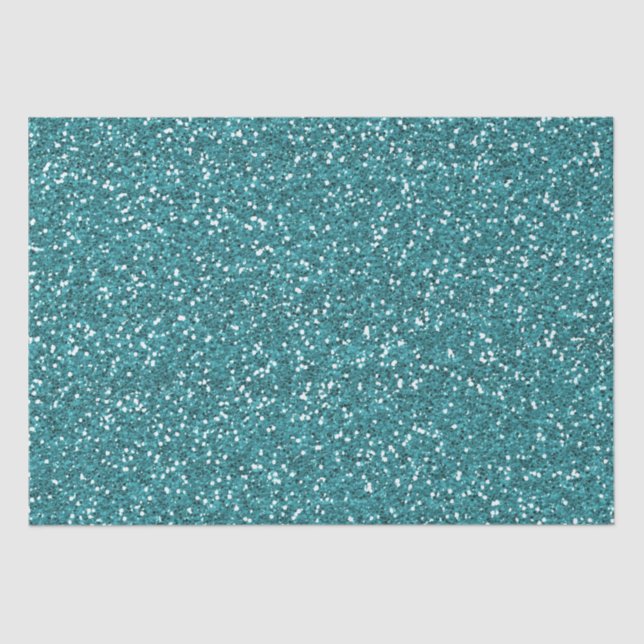 Papier Mousseline Parties scintillant Turquoise Faux (Recto)