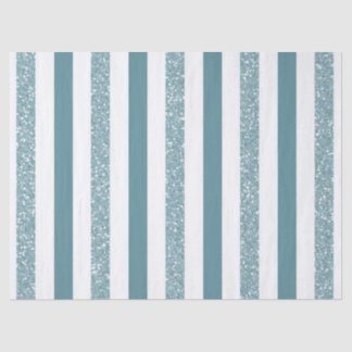 Papier Mousseline Parties scintillantes de rayures bleues