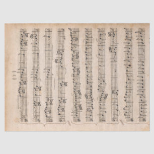 Papier Mousseline Partition Vintage crochets manuscrits Découpage