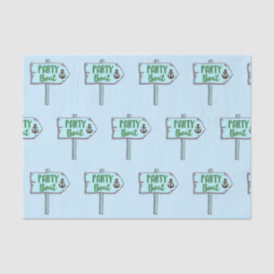 Papier Mousseline Party Boat with Anchor Nautical Theme