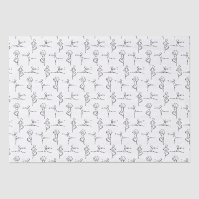 Papier Mousseline Pas De Doodle Ballerina Ballet Dancer Considérant (Recto)