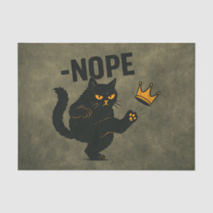 Papier Mousseline Pas De Rois En Amérique Chat Noir Drôle Kicking Cr