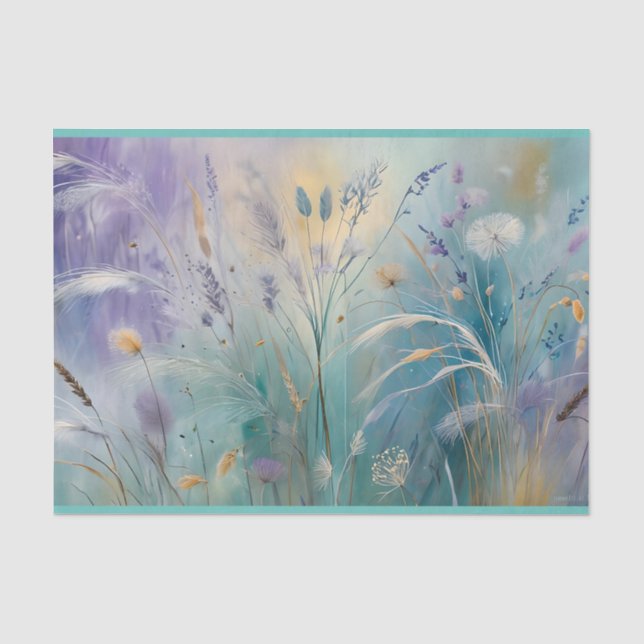 Papier Mousseline Pastel Abstrait Whispers of Nature, Grasses II (Recto)