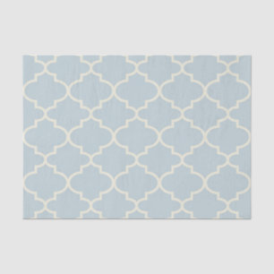 Papier Mousseline Pastel Blue Marocain Lattice Motif Tissu Papier