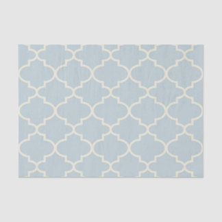 Papier Mousseline Pastel Blue Marocain Lattice Motif Tissu Papier