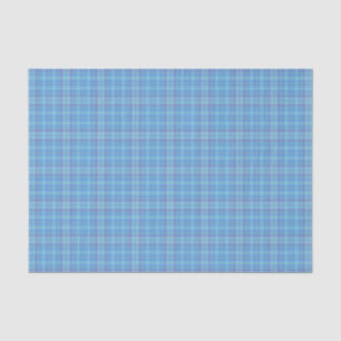 Papier Mousseline Pastel Blue Plaid