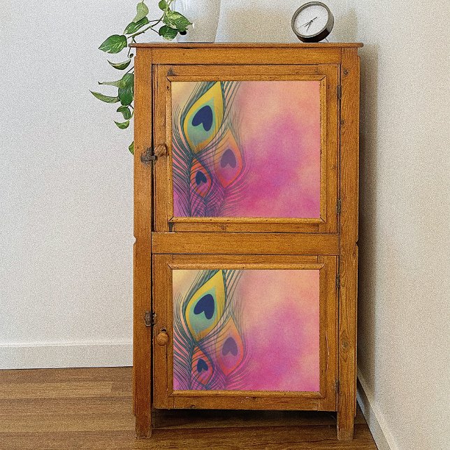 Papier Mousseline Pastel Boho Peacock Plumes Découpage (Créateur téléchargé)