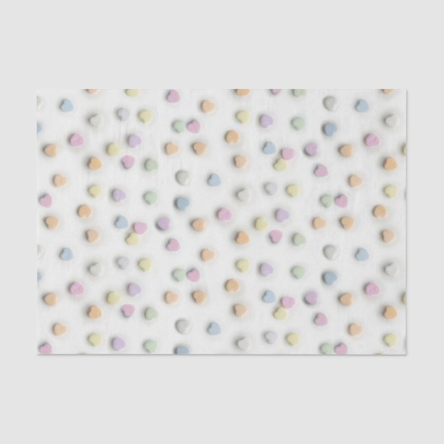Papier Mousseline Pastel Candy Hearts sur le Motif blanc (Recto)