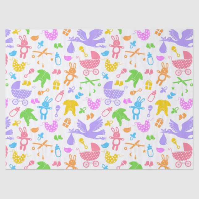 Papier Mousseline Pastel coloré Papier Tissu Bébé (Recto)