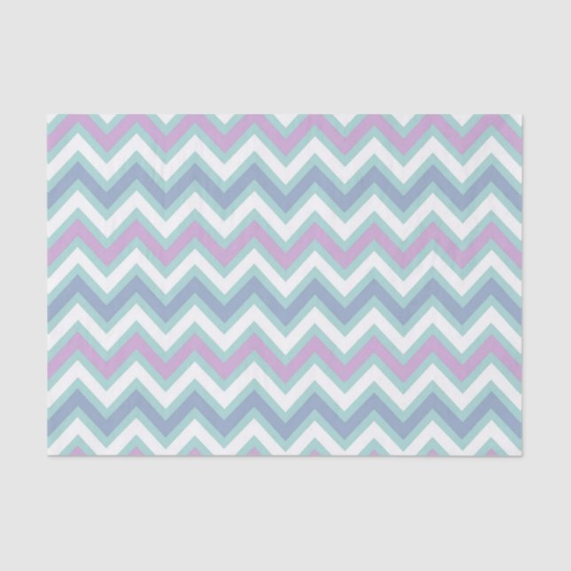 Papier Mousseline Pastel Colors Retro Chevron Motif (Recto)