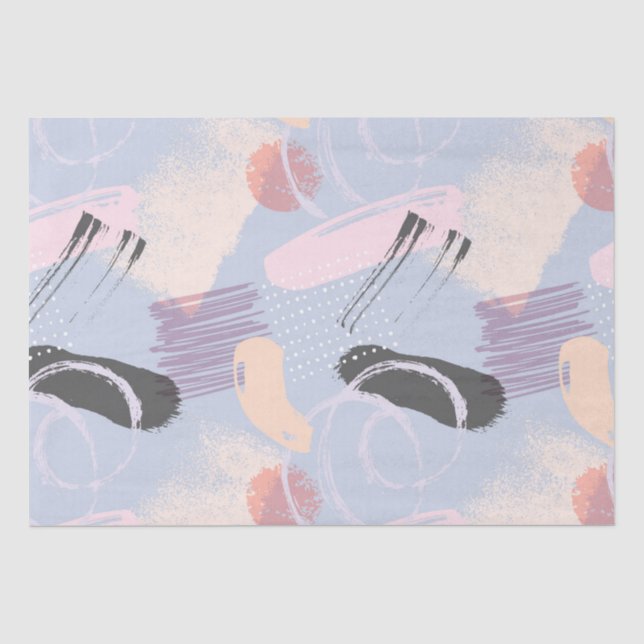 Papier Mousseline Pastel couleurs brushstrokies motif (Recto)