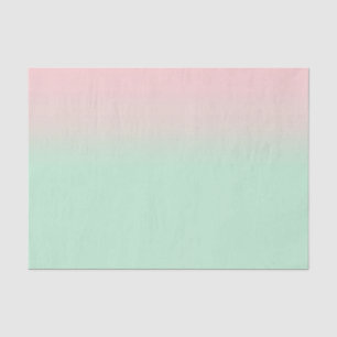 Papier Mousseline Pastel esthétique Muet Gradient Rose Mint Vert