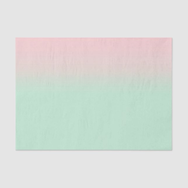 Papier Mousseline Pastel esthétique Muet Gradient Rose Mint Vert (Recto)