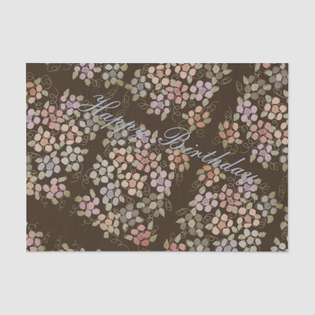 Papier Mousseline Pastel Floral à motif (Recto)