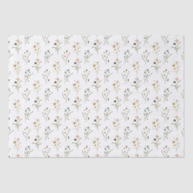 Papier Mousseline Pastel Floral Papier Tissu (Recto)