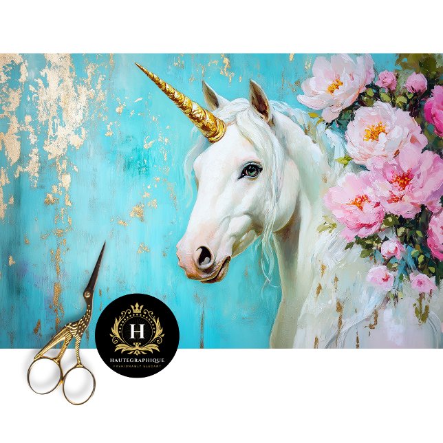 Papier Mousseline Pastel Floral Unicorn Découpage (Créateur téléchargé)