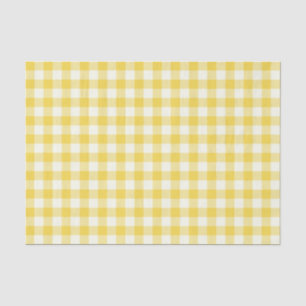 Papier Mousseline Pastel Jaune En vichy Buffalo Check Plaid Motif 