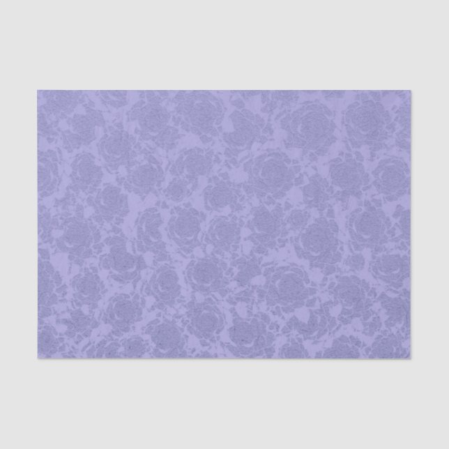 Papier Mousseline Pastel Lavender Purple Floral Motif Succulent (Recto)