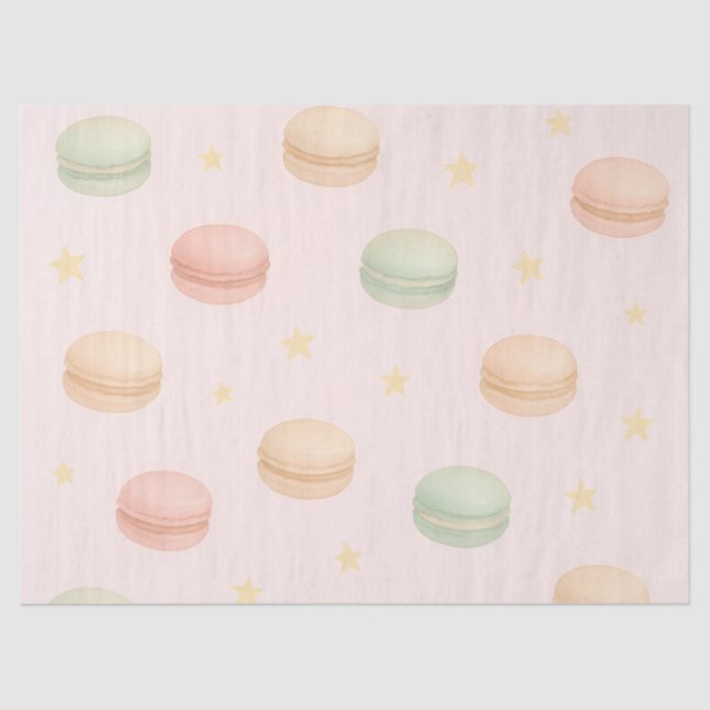 Papier Mousseline Pastel Macaron & Stars Watercolor Tissue (Recto)