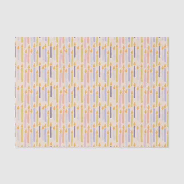 Papier Mousseline Pastel Motif bougie - Papier de tissu lunaire (Recto)