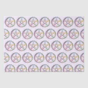 Papier Mousseline Pastel Pentagram Witchcraft Halloween violet clair
