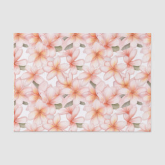 Papier Mousseline Pastel Pink Plumeria Frangipani à motifs floraux