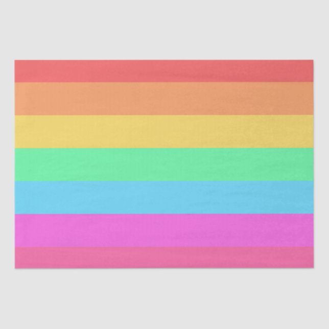 Papier Mousseline Pastel Rainbow Color Strips Design (Recto)