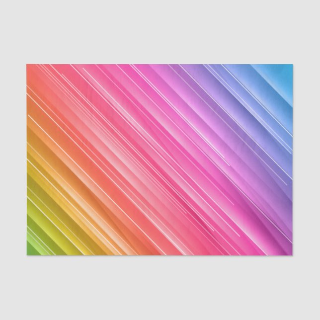 Papier Mousseline Pastel Rainbow Lignes texturées Découpage (Recto)