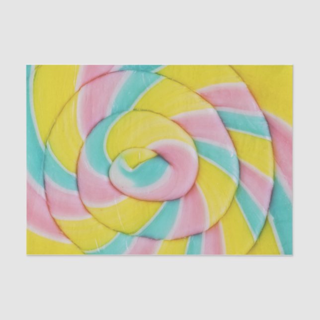 Papier Mousseline Pastel Rainbow Spiral Candy Photo (Recto)