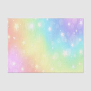 Papier Mousseline Pastel Rainbow Stars Découpage Papier Tissu
