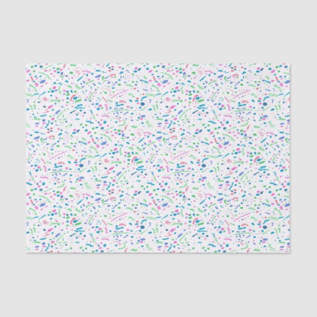 Papier Mousseline Pastel Splatter Confetti Imprimer (Recto)