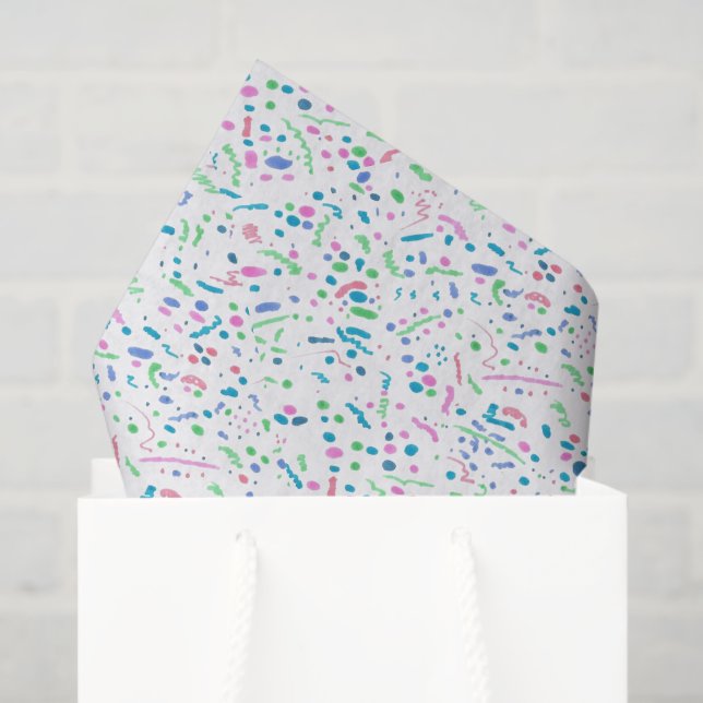 Papier Mousseline Pastel Splatter Confetti Imprimer (Sac cadeau)