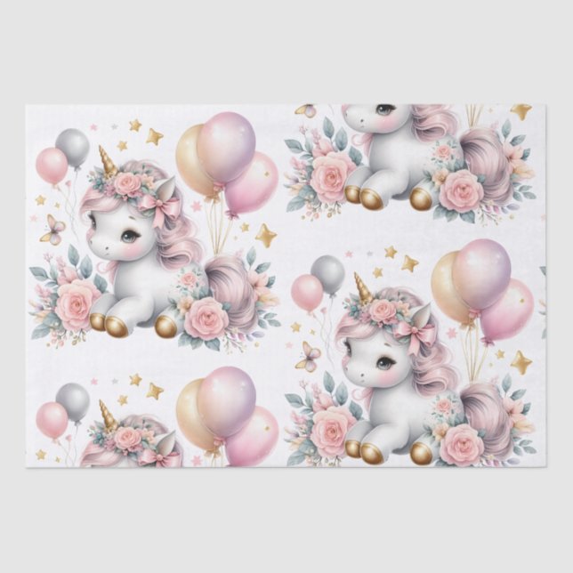 Papier Mousseline Pastel Unicorn (Recto)