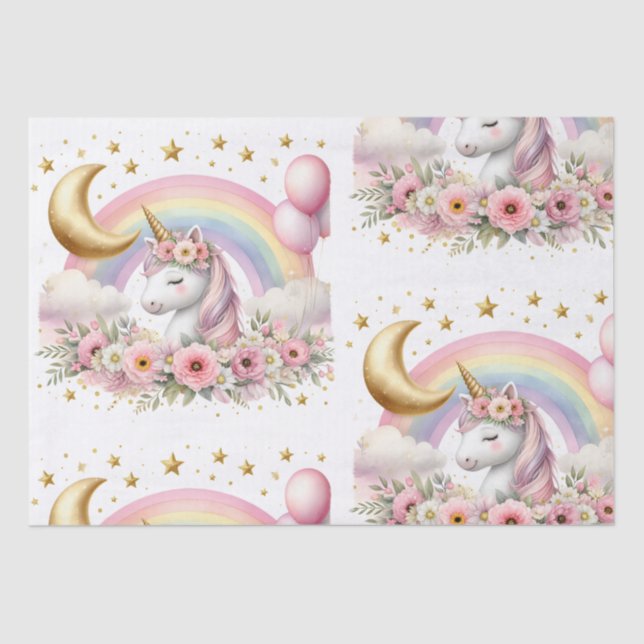 Papier Mousseline Pastel Unicorn (Recto)