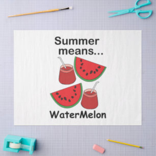 Papier Mousseline Pastèque L'été Signifie Fête De Fruits De Pastèque